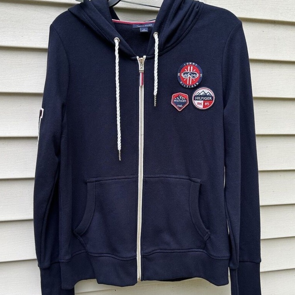 Women's Tommy Hilfiger Hoodie Navy Full Zip SIZE L